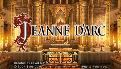 Jeanne d'Arc title screen for PSP